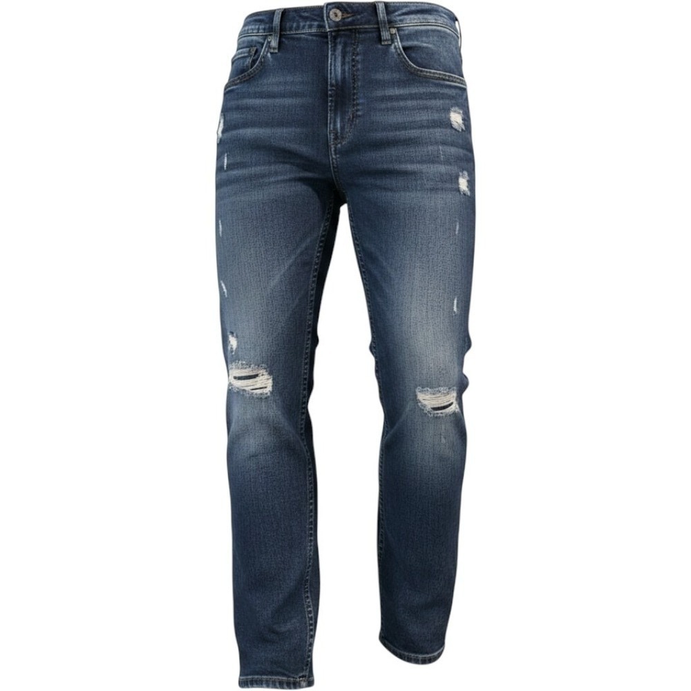 Mens Denim Jeans American Eagle,Straight Distressed, Blue 34x30